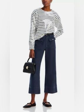 FRAME Sequined Striped Cotton-Jersey Top Size Small NWOT